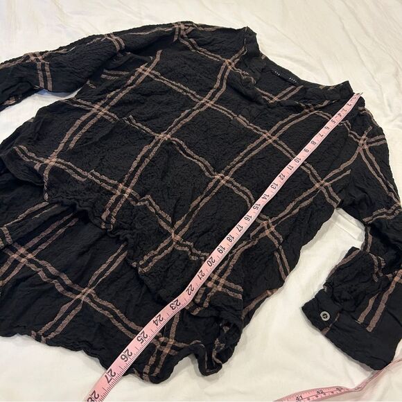 Jane + Delancey Women's Black Plaid Long Sleeve V-neck Tunic Size XL - Picture 7 of 9